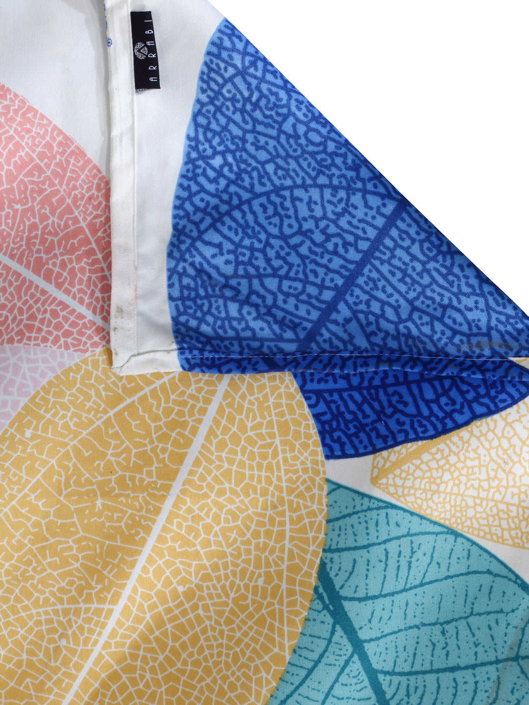 Arrabi Pink Leaf Cotton Blend 6 SEATER Table Cover (180 X 130 cm)