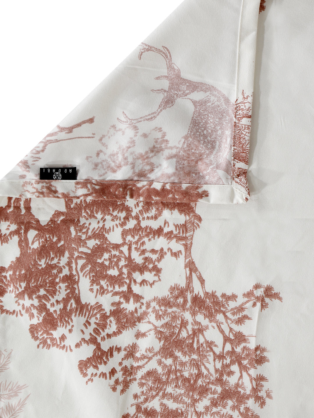 Arrabi Cream Leaf Cotton Blend 8 SEATER Table Cover (215 x 150 cm)