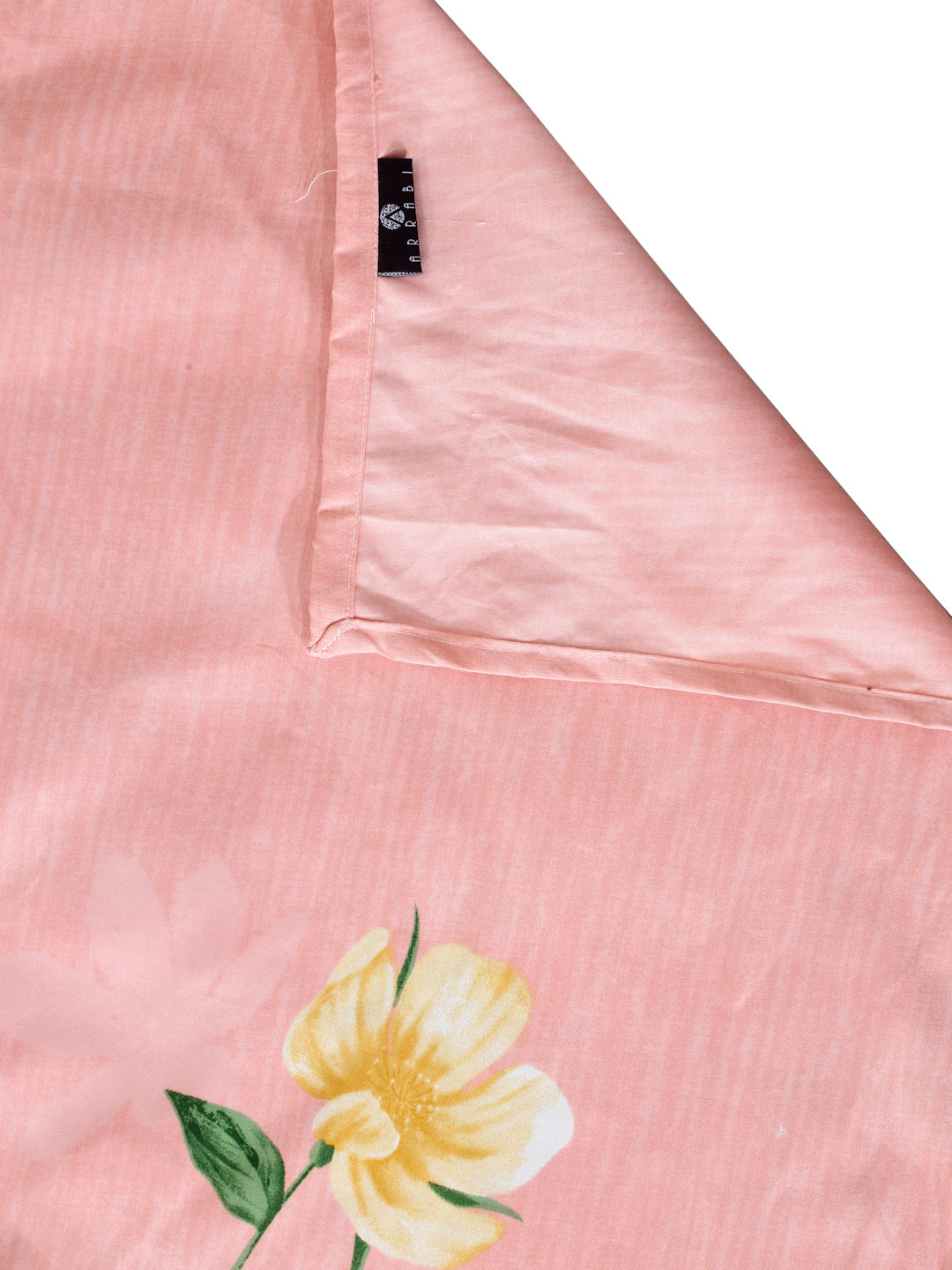 Arrabi Peach Floral Cotton Blend 6 SEATER Table Cover (180 X 130 cm)