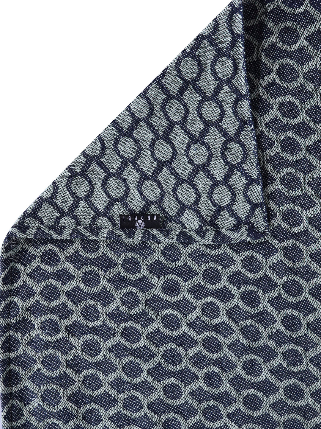 Arrabi Grey Geometric Handwoven Cotton Single Size Bedsheet with 1 Pillow Cover (230 x 150 cm)