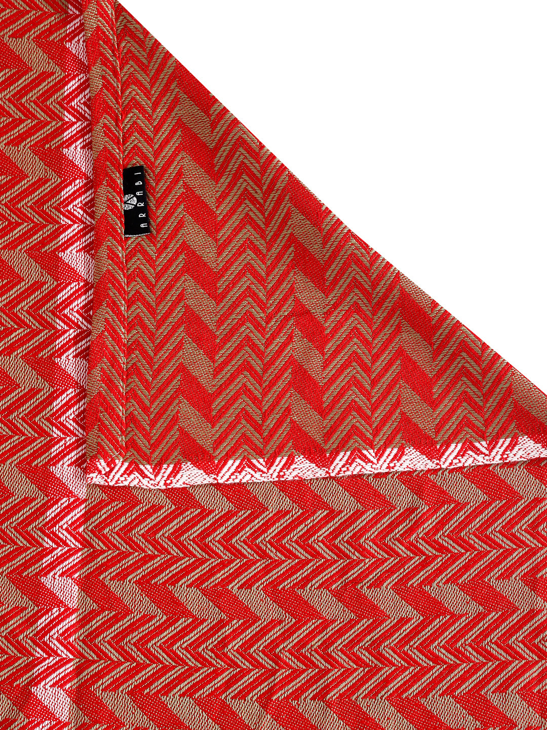 Arrabi Red Geometric 100% Handwoven Cotton King Size Bedsheet with 2 Pillow Covers (260 x 230 cm)