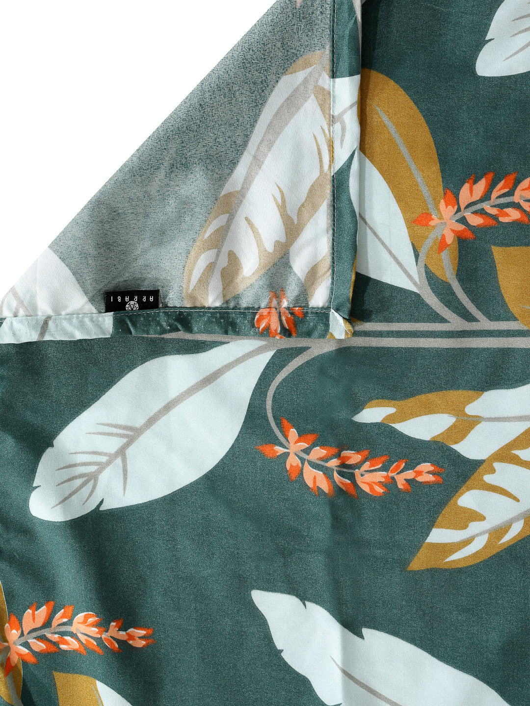 Arrabi Green Leaf TC Cotton Blend King Size Bedsheet with 2 Pillow Covers (250 x 215 cm)