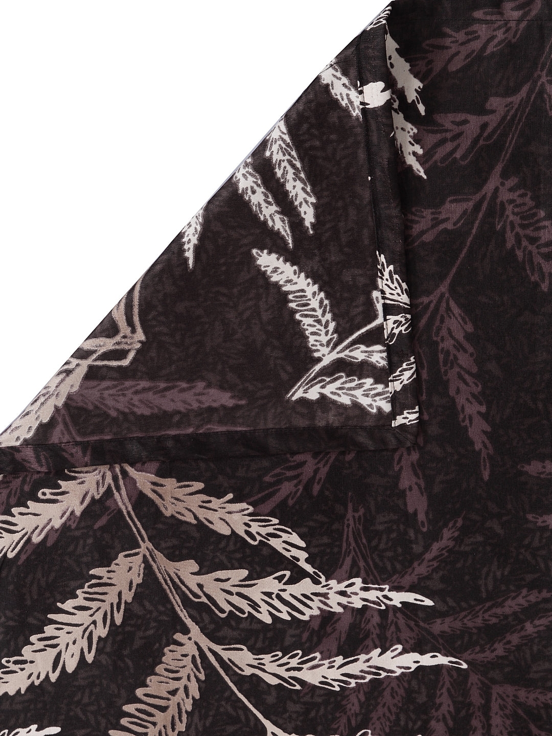 Arrabi Brown Leaf TC Cotton Blend King Bedsheet with 2 Pillow Cover (250 x 220 cm)