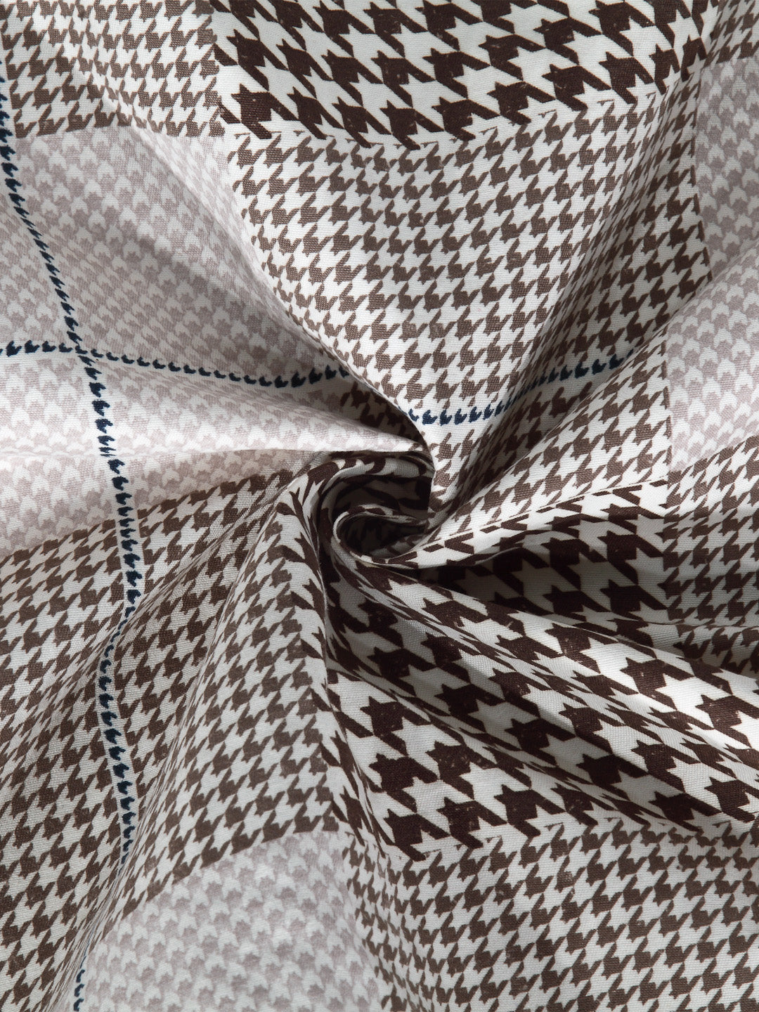 Arrabi Beige Checks TC Cotton Blend Single Size Fitted Bedsheet with 1 Pillow Cover (220 X 150 cm)