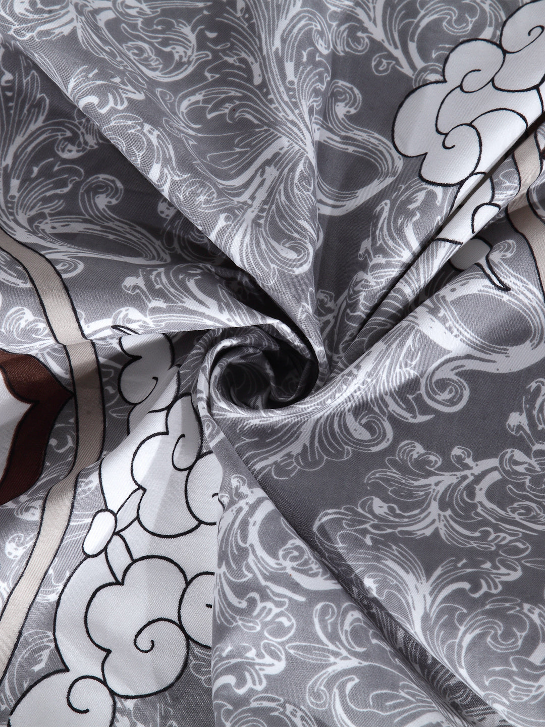 Arrabi Grey Indian TC Cotton Blend Single Size Fitted Bedsheet with 1 Pillow Cover (220 X 150 cm)