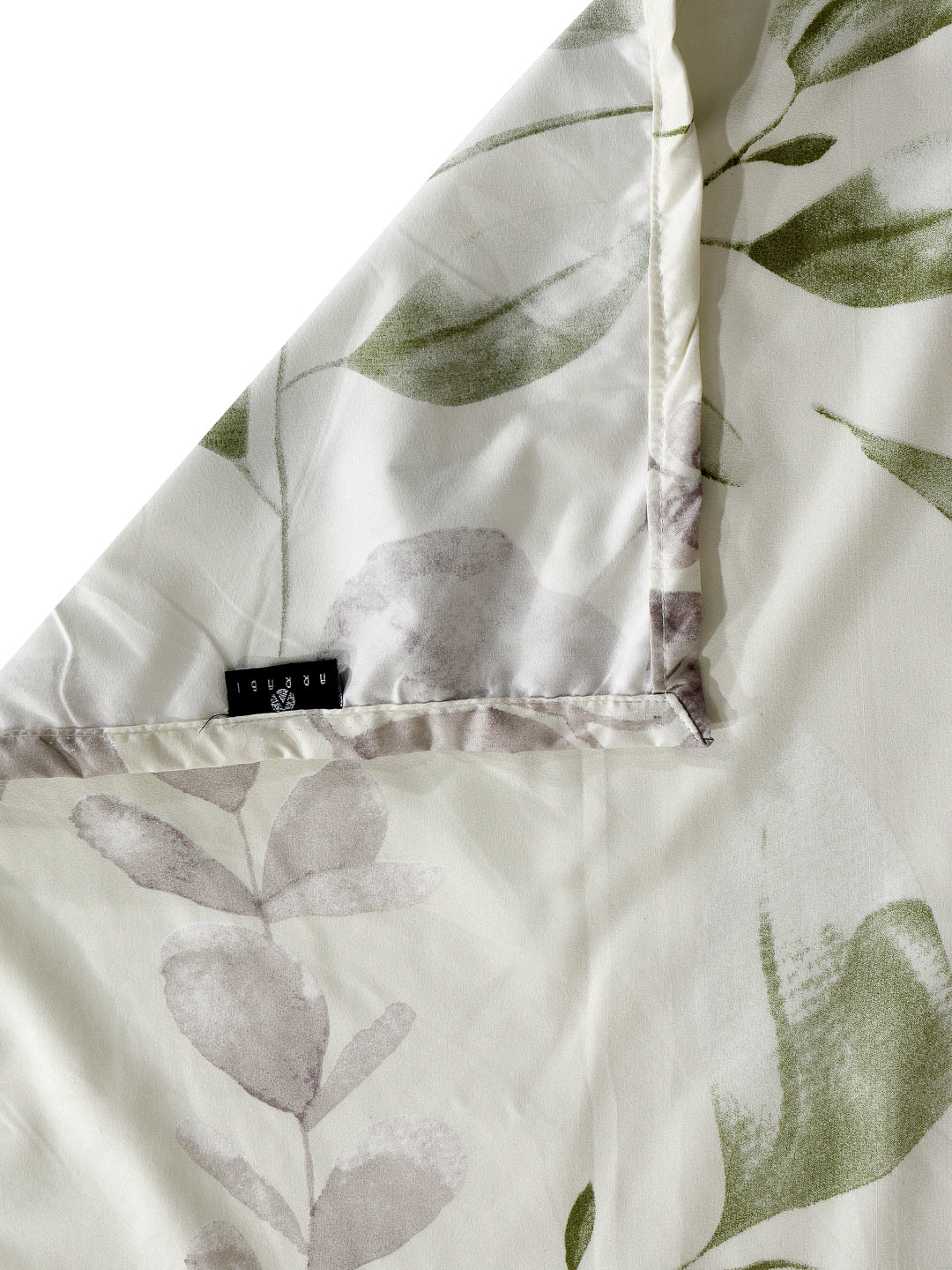 Arrabi Cream Leaf TC Cotton Blend King Size Bedsheet with 2 Pillow Covers (250 x 215 cm)