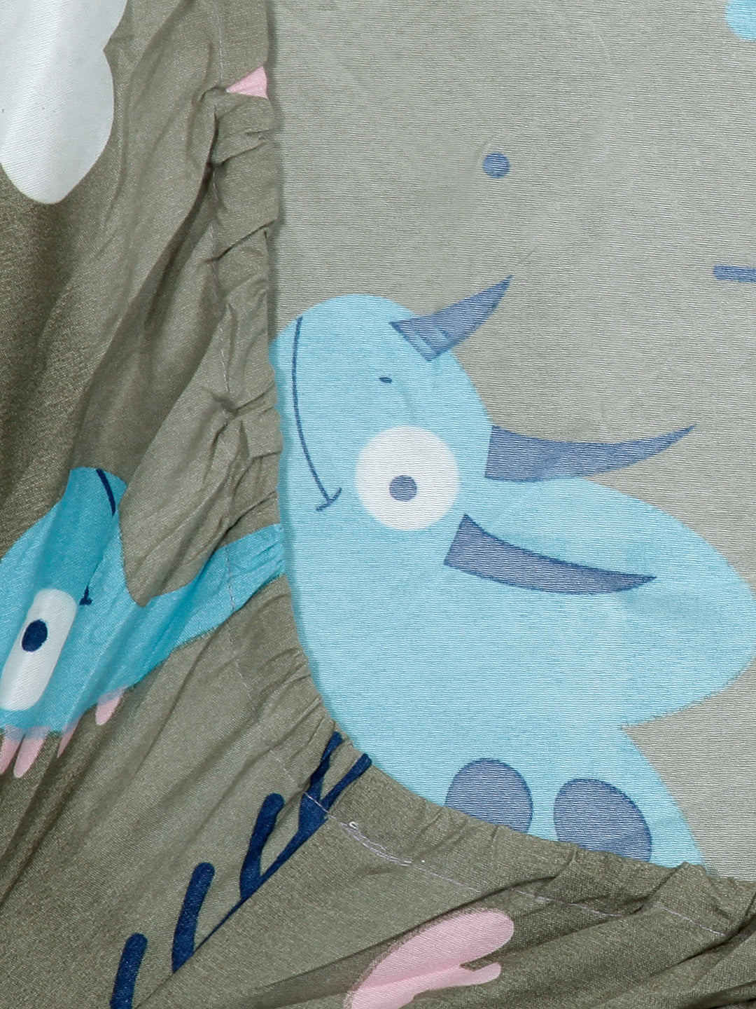 Arrabi Brown Cartoon TC Cotton Blend Single Size Fitted Bedsheet with 1 Pillow Cover (215 X 150 cm)