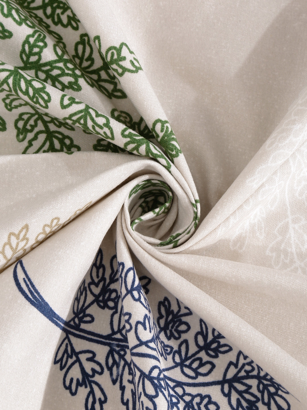 Arrabi Beige Leaf TC Cotton Blend King Size Bedsheet with 2 Pillow Covers (250 x 215 cm)