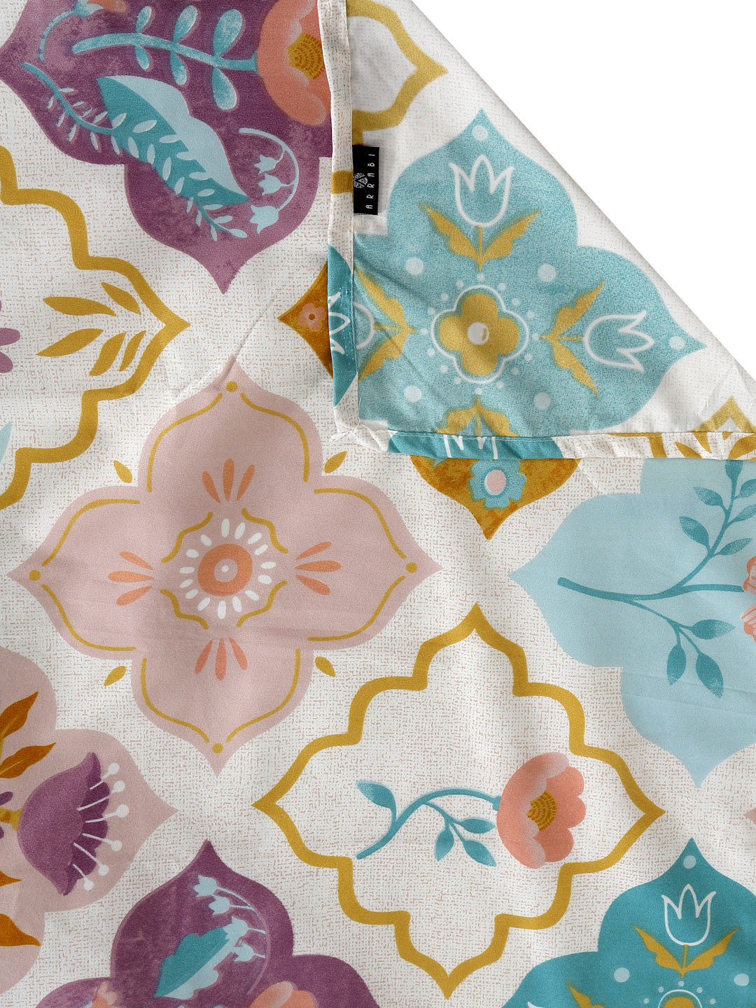 Arrabi Multi Floral TC Cotton Blend King Size Bedsheet with 2 Pillow Covers (250 X 215 cm)