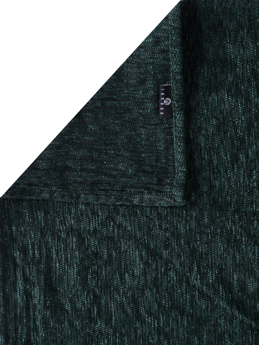 Arrabi Green Solid Cotton Blend Chenille Single Size Bedsheet with 1 Pillow Cover (230 x 150 cm)