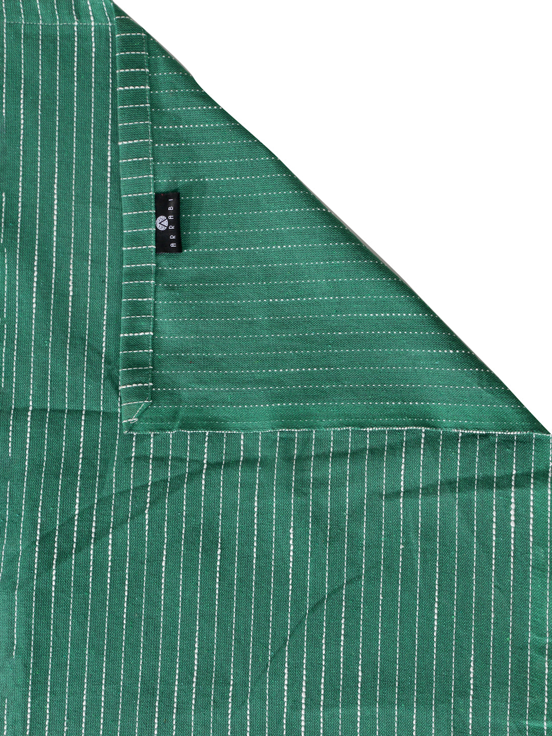 Arrabi Multi Stripes Handwoven Cotton Super King Size Bedsheet with 2 Pillow Covers (270 X 270 cm)