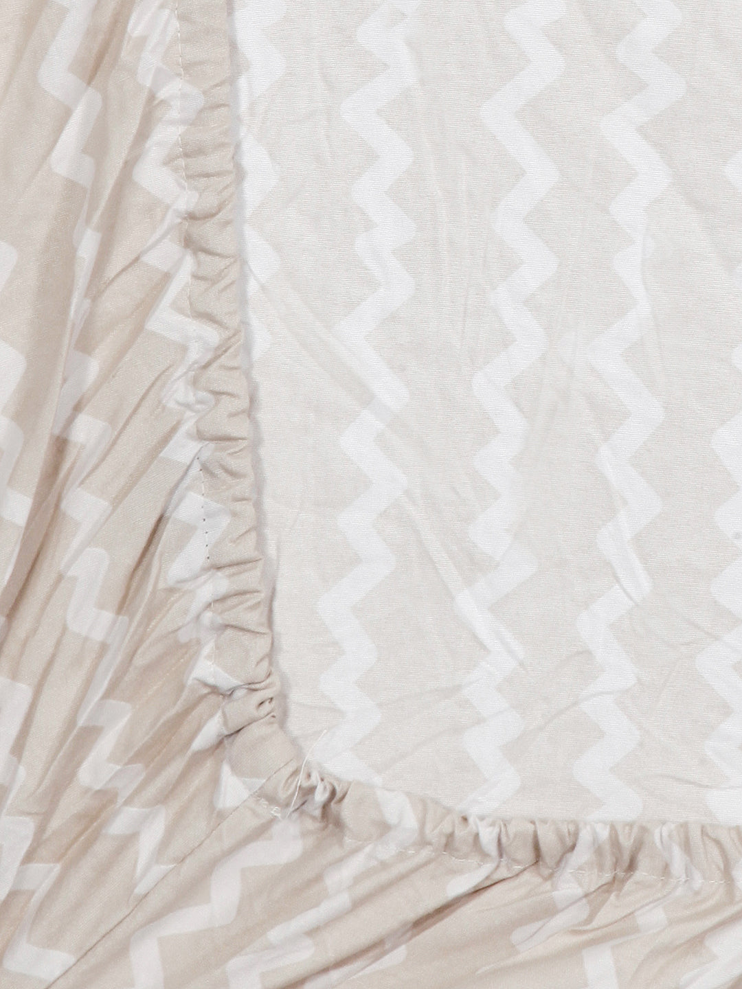 Arrabi Brown Stripes TC Cotton Blend Single Size Fitted Bedsheet with 1 Pillow Cover (215 X 150 cm)