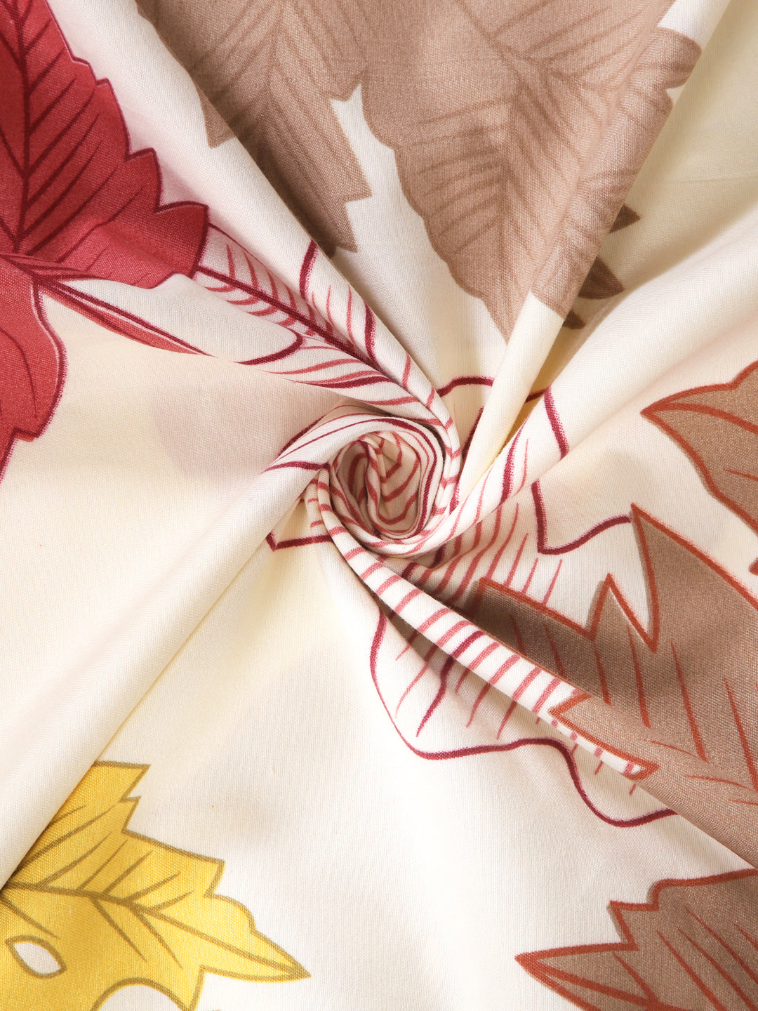 Arrabi Multi Leaf TC Cotton Blend Single Size Bedsheet with 1 Pillow Cover (215 x 150 cm)