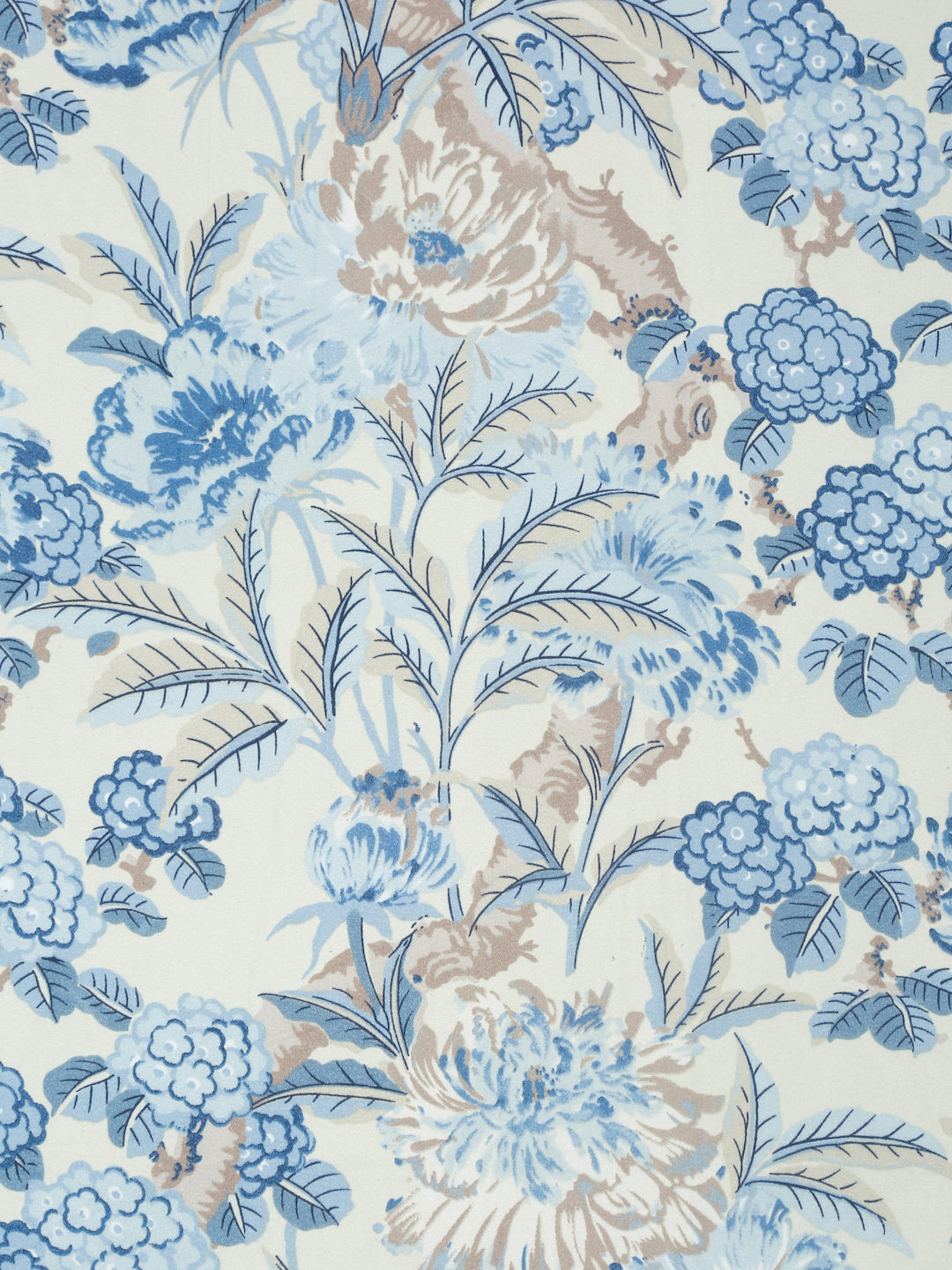 Arrabi Blue Floral TC Cotton Blend King Size Bedsheet with 2 Pillow Covers (250 x 215 cm)