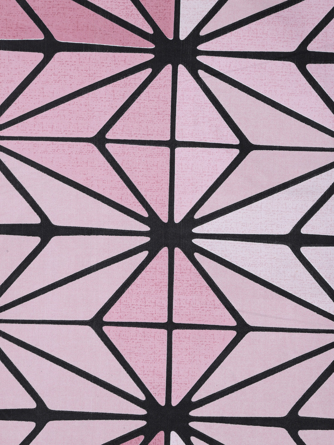 Arrabi Pink Geometric TC Cotton Blend King Size Bookfold Bedsheet with 2 Pillow Covers (250 X 220 cm)