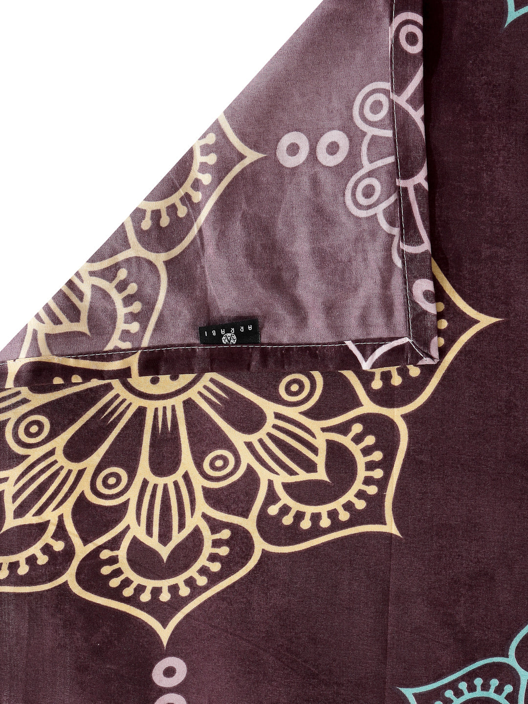 Arrabi Violet Indian TC Cotton Blend King Size Bedsheet with 2 Pillow Covers (250 x 215 cm)