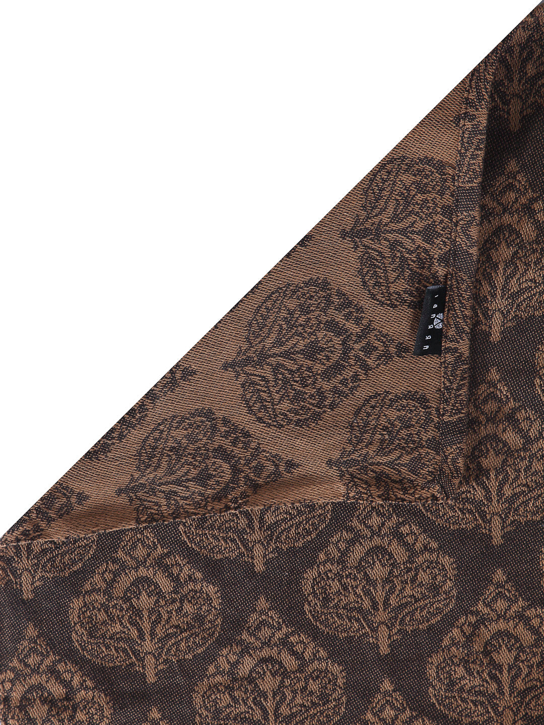 Arrabi Brown Indian Handwoven Cotton Single Size Bedsheet with 1 Pillow Cover (230 x 150 cm)