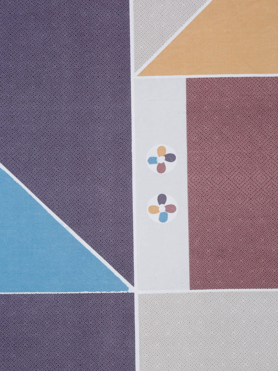 Arrabi Multi Geometric TC Cotton Blend King Size Bedsheet with 2 Pillow Covers (250 x 215 cm)