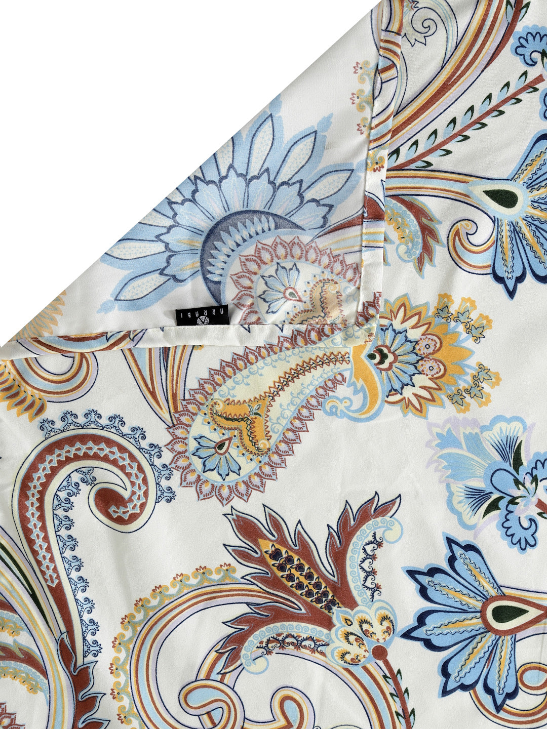 Arrabi White Floral TC Cotton Blend King Size Bedsheet with 2 Pillow Covers (250 X 215 cm)