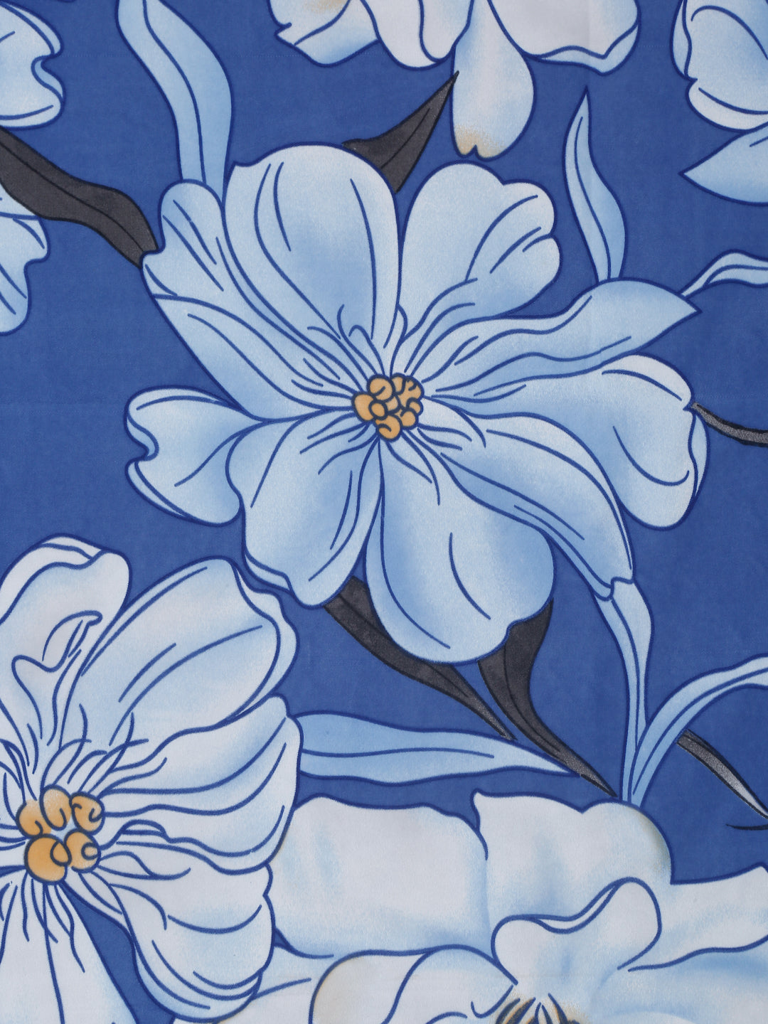 Arrabi Blue Floral TC Cotton Blend Super King Size Bedsheet with 2 Pillow Covers (270 x 260 cm)
