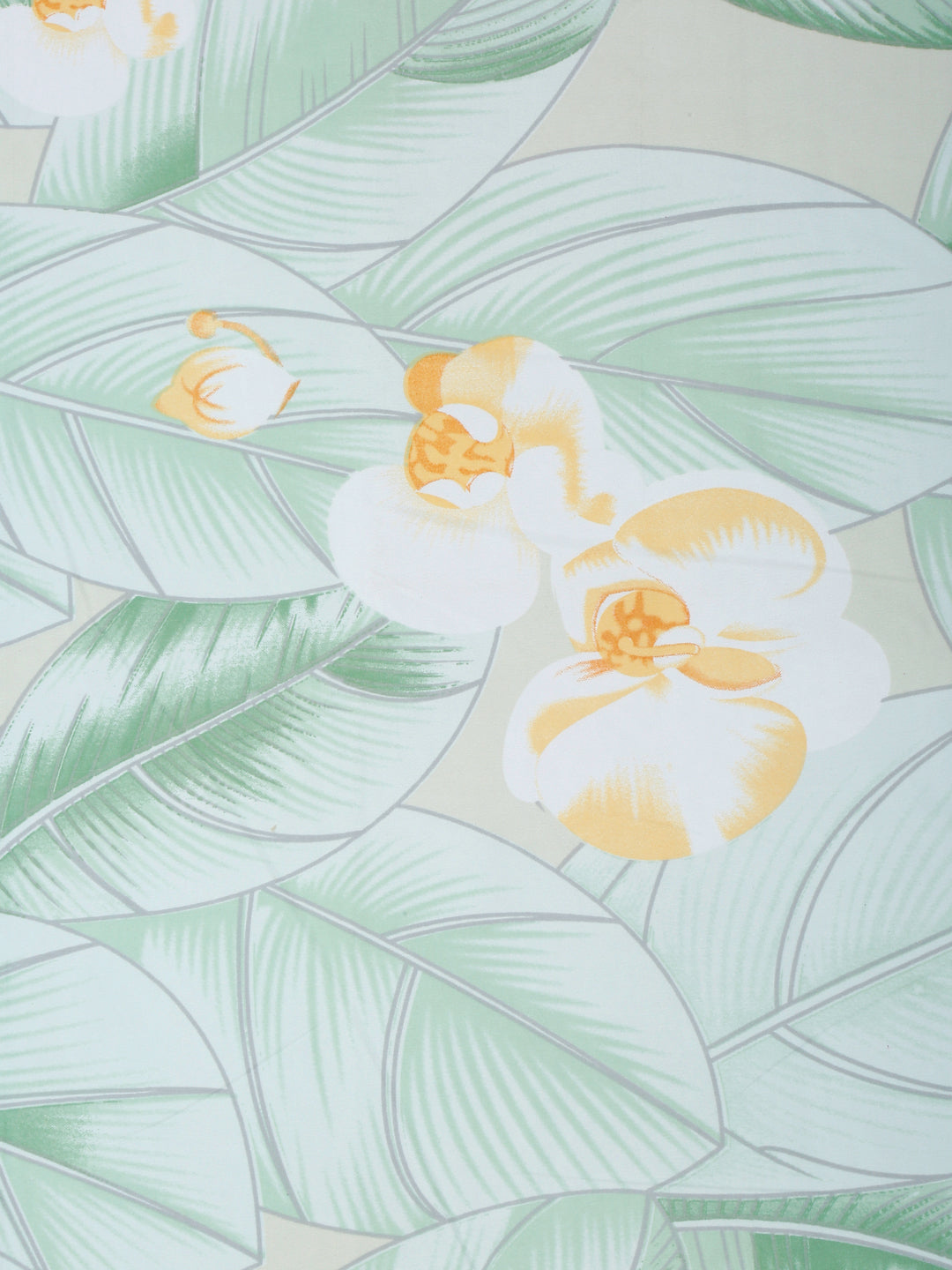 Arrabi Green Floral TC Cotton Blend King Size Bedsheet with 2 Pillow Covers (250 x 215 cm)