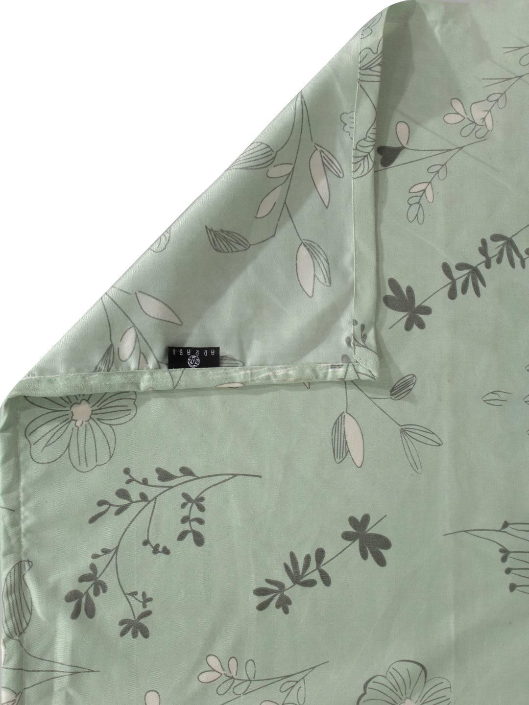 Arrabi Green Leaf TC Cotton Blend Super King Size Bedsheet with 2 Pillow Covers (270 X 260 cm)