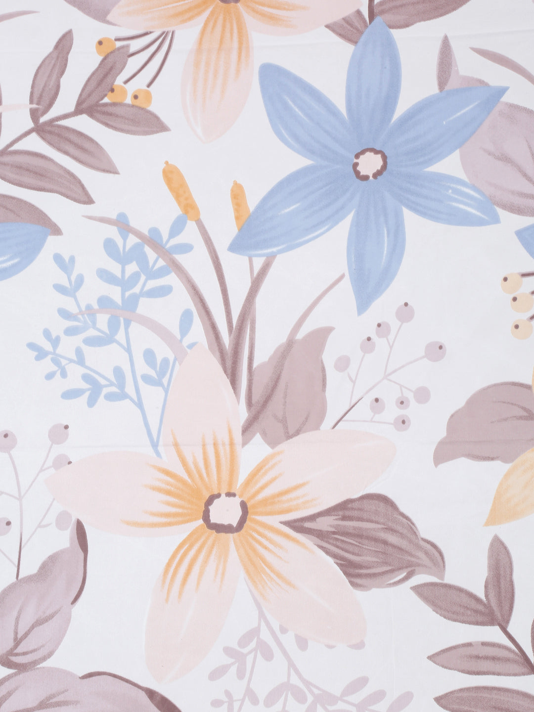 Arrabi Multi Floral TC Cotton Blend Super King Size Bedsheet with 2 Pillow Covers (270 x 260 cm)