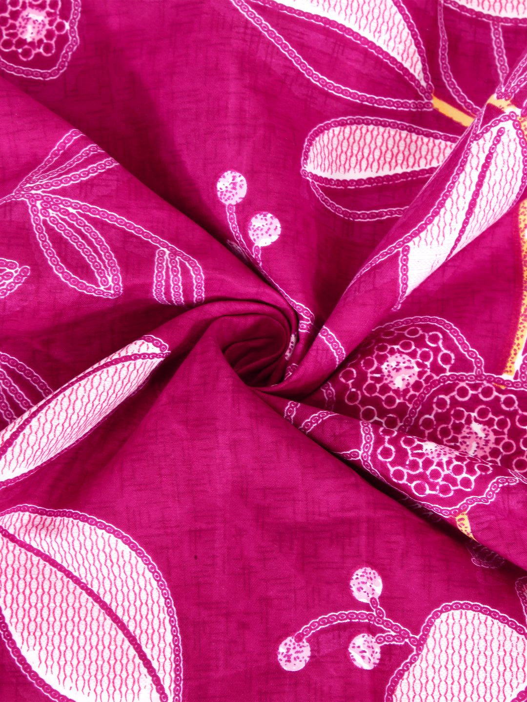 Arrabi Pink Floral TC Cotton Blend Single Size Fitted Bedsheet with 1 Pillow Cover (220 X 150 cm)