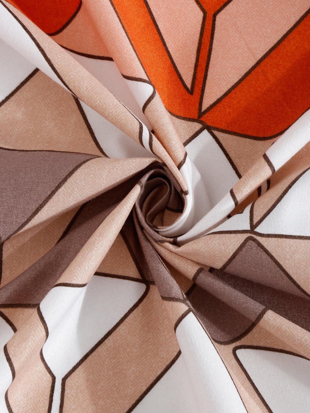 Arrabi Brown Geometric TC Cotton Blend King Size Bedsheet with 2 Pillow Covers (250 x 215 cm)