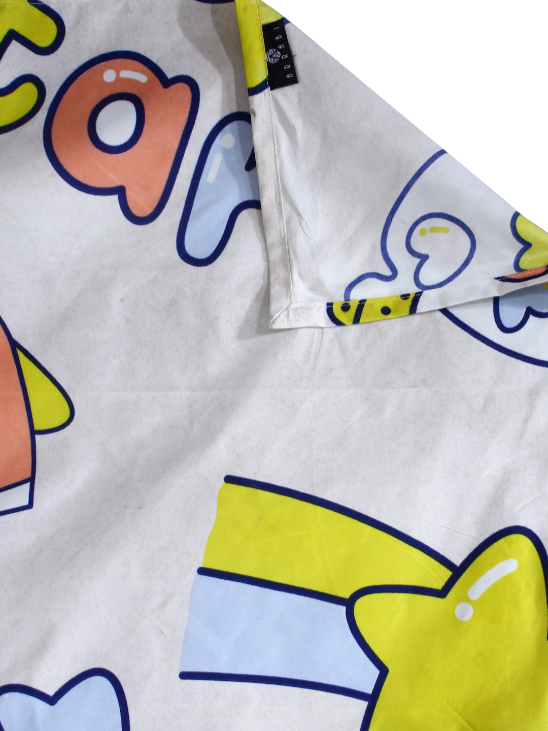 Arrabi Beige Cartoon TC Cotton Blend Single Size Bedsheet with 1 Pillow Cover (215 X 150 cm)