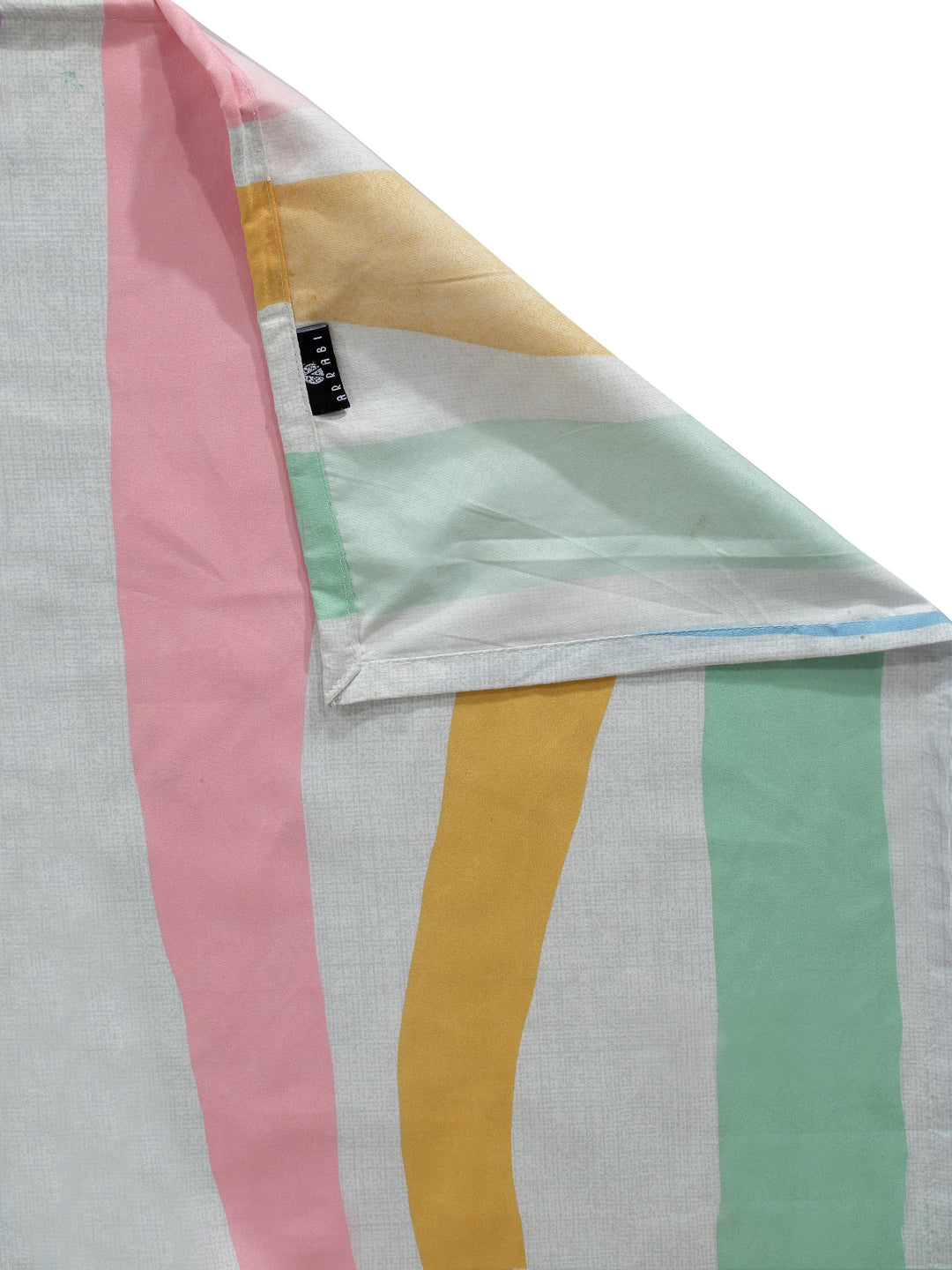 Arrabi Multi Striped TC Cotton Blend Single Size Bedsheet with 1 Pillow Cover (215 x 150 cm)