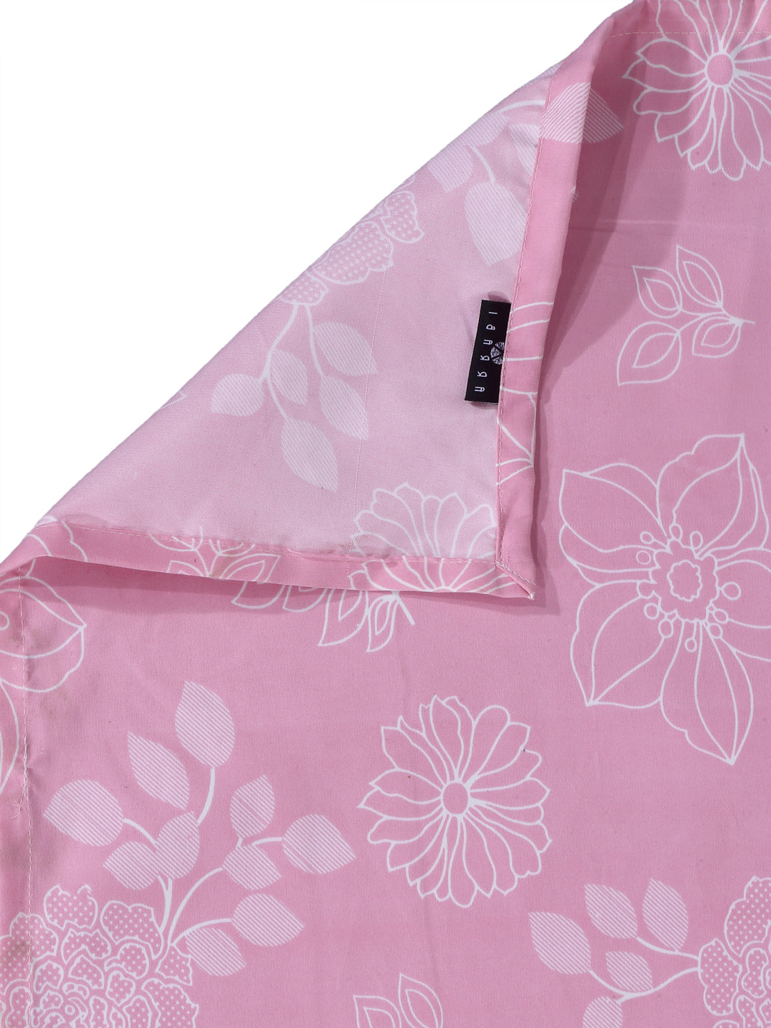 Arrabi Pink Floral TC Cotton Blend King Size Bookfold Bedsheet with 2 Pillow Covers (250 X 220 cm)