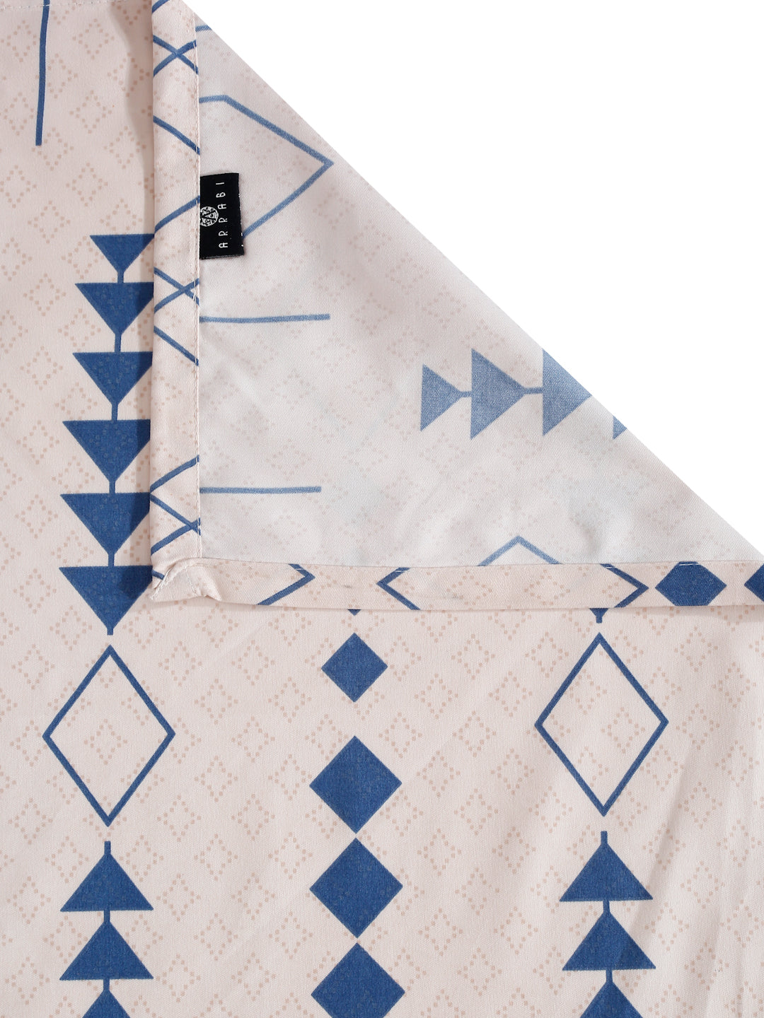 Arrabi Multi Geometric TC Cotton Blend Super King Size Bedsheet with 2 Pillow Covers (270 x 260 cm)