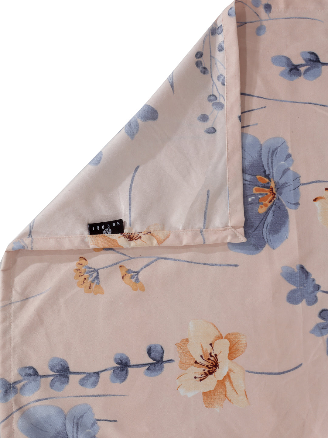 Arrabi Peach Floral TC Cotton Blend Single Size Bedsheet with 1 Pillow Cover (215 x 150 cm)