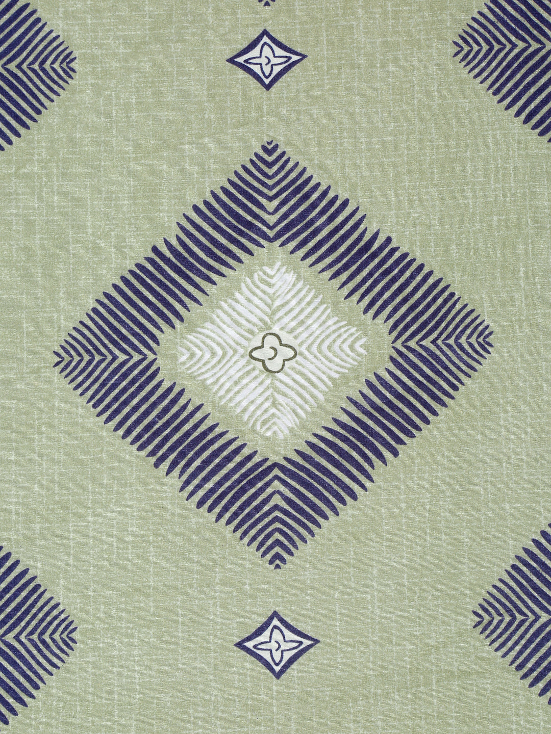 Arrabi Green Geometric TC Cotton Blend King Size Bedsheet with 2 Pillow Covers (250 x 215 cm)