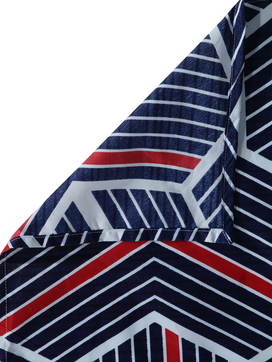Arrabi Blue Geometric TC Cotton Blend King Size Bookfold Bedsheet with 2 Pillow Covers (250 X 220 cm)