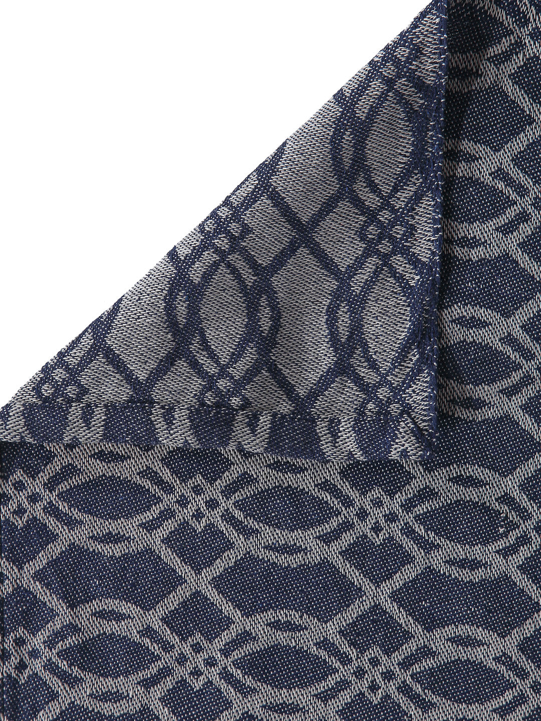 Arrabi Black Geometric Handwoven Cotton Single Size Bedsheet with 1 Pillow Cover (225 x 150 cm)