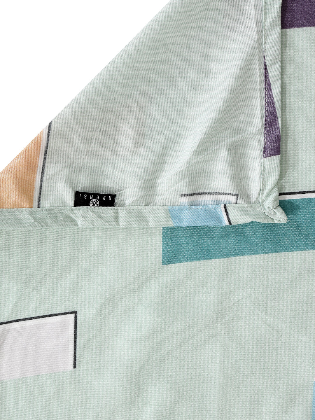 Arrabi Green Geometric TC Cotton Blend King Size Bedsheet with 2 Pillow Covers (250 x 215 cm)