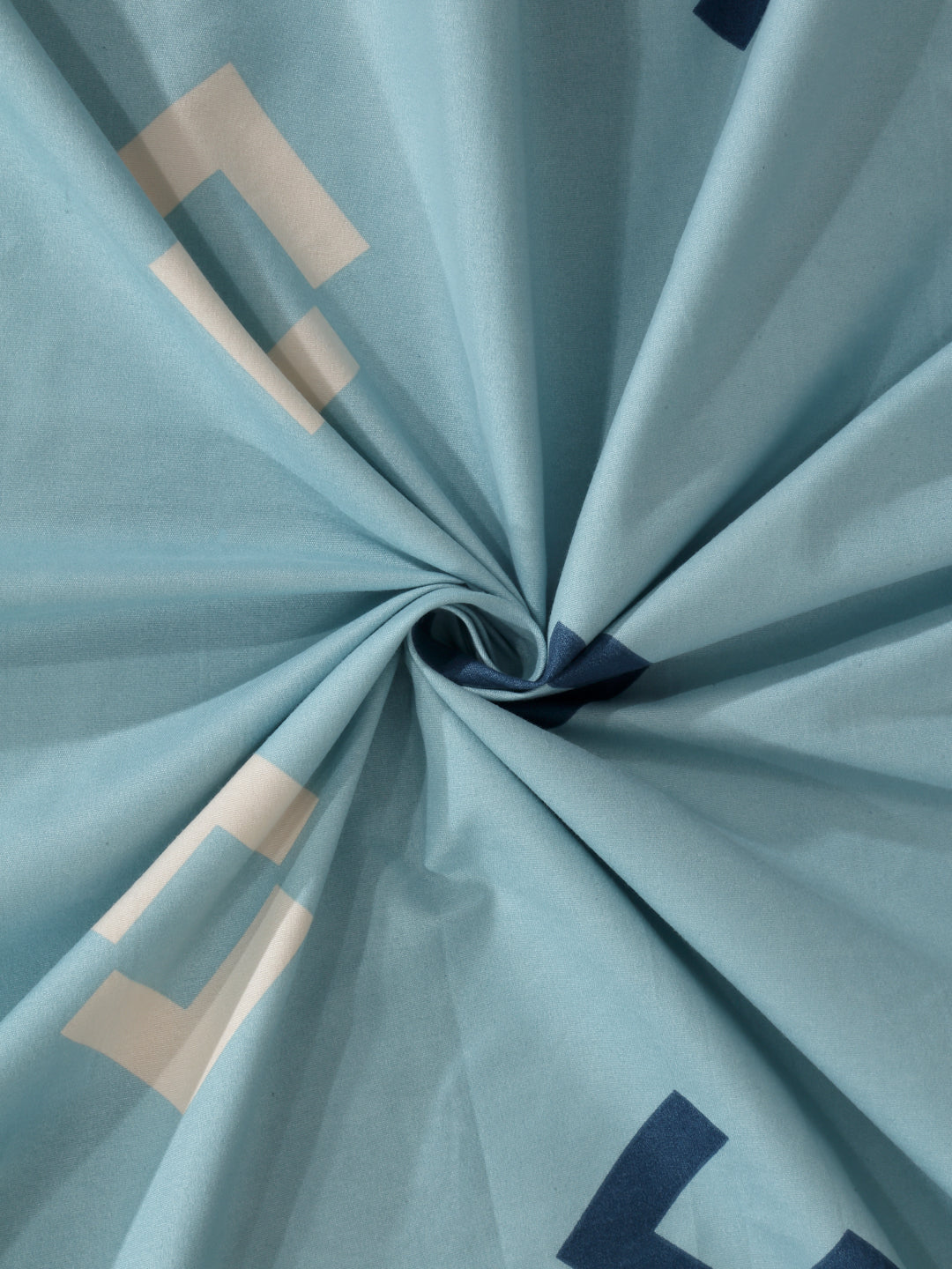 Arrabi Blue Graphic TC Cotton Blend King Size Bedsheet with 2 Pillow Covers (250 X 215 cm)