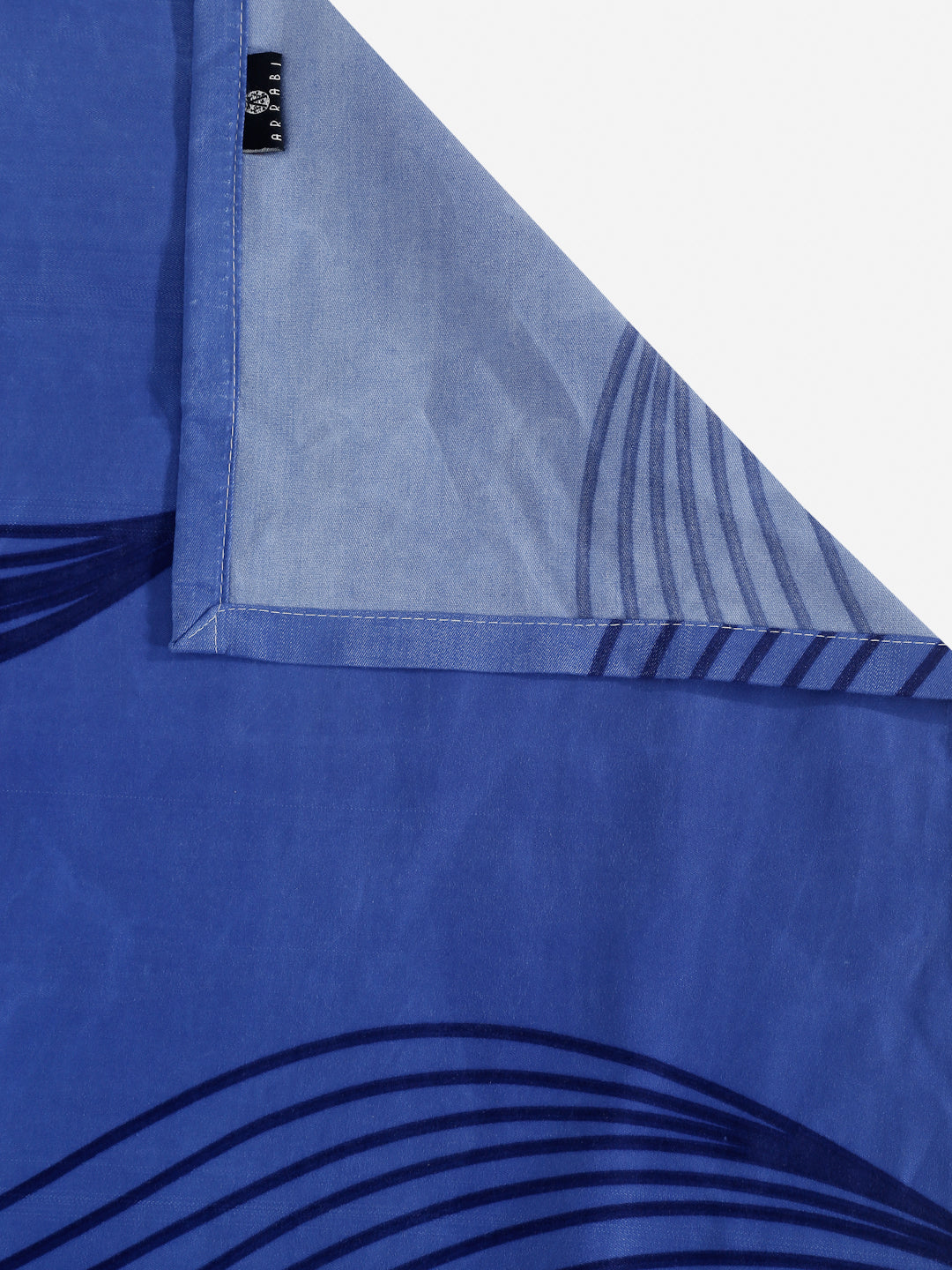 Arrabi Blue Stripes TC Cotton Blend Super King Size Bedsheet with 2 Pillow Covers (270 x 260 cm)