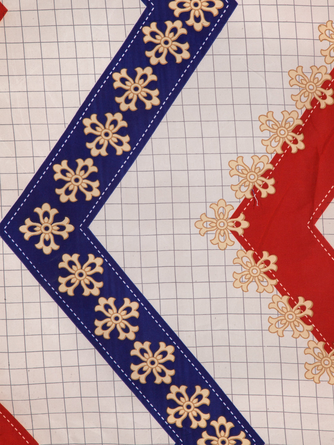 Arrabi Beige Graphic TC Cotton Blend Single Size Fitted Bedsheet with 1 Pillow Cover (220 X 150 cm)