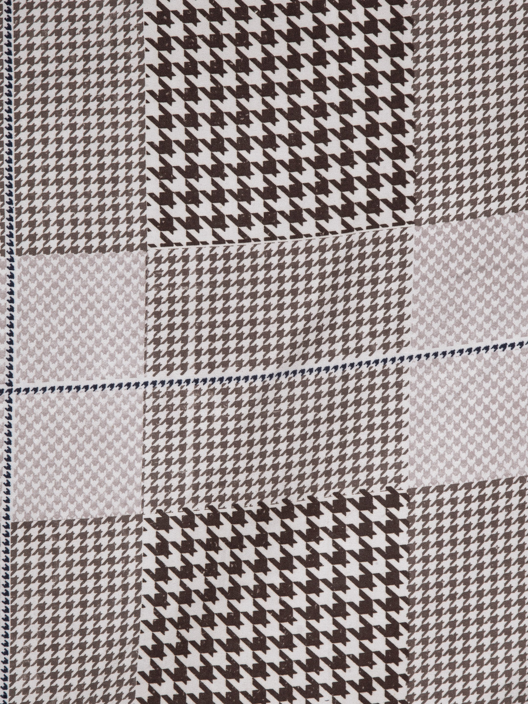 Arrabi Beige Checks TC Cotton Blend Single Size Fitted Bedsheet with 1 Pillow Cover (220 X 150 cm)