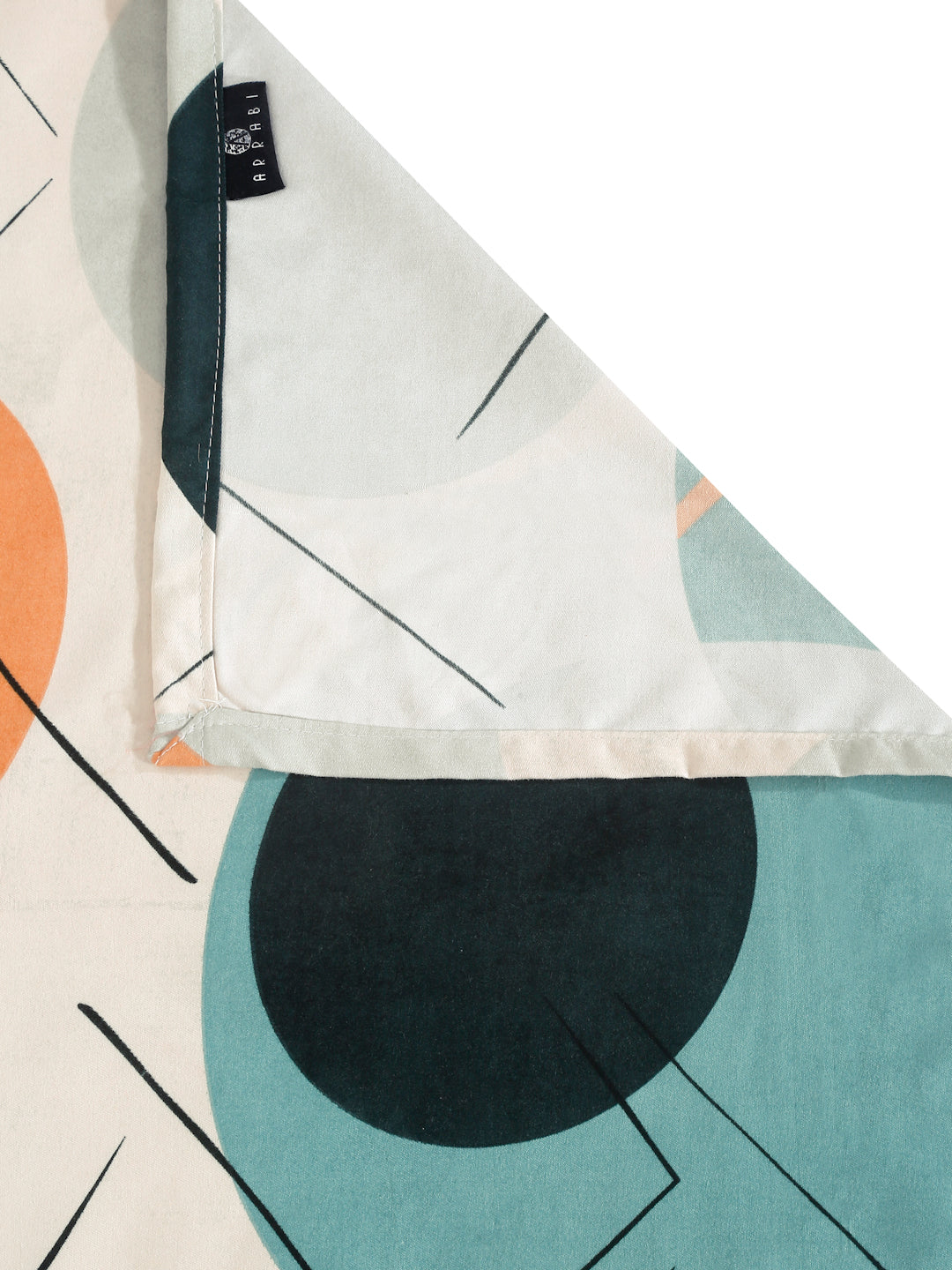 Arrabi Multi Geometric TC Cotton Blend Super King Size Bedsheet with 2 Pillow Covers (270 x 260 cm)