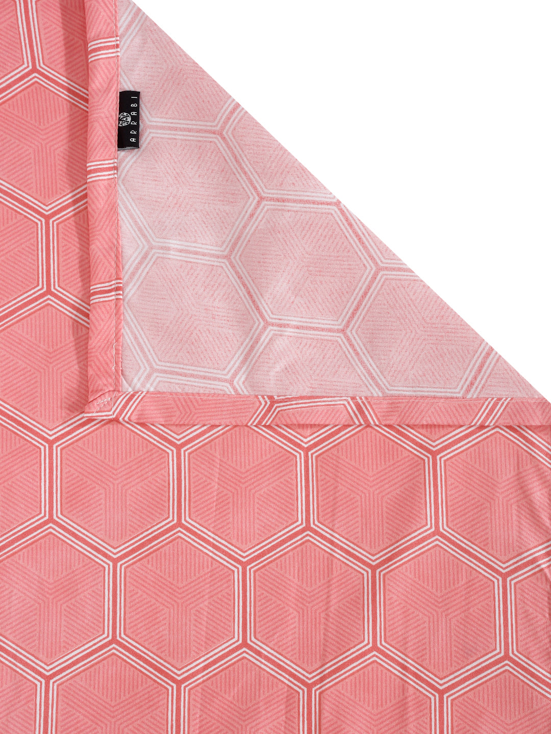 Arrabi Pink Geometric TC Cotton Blend King Size Bedsheet with 2 Pillow Covers (250 x 215 cm)