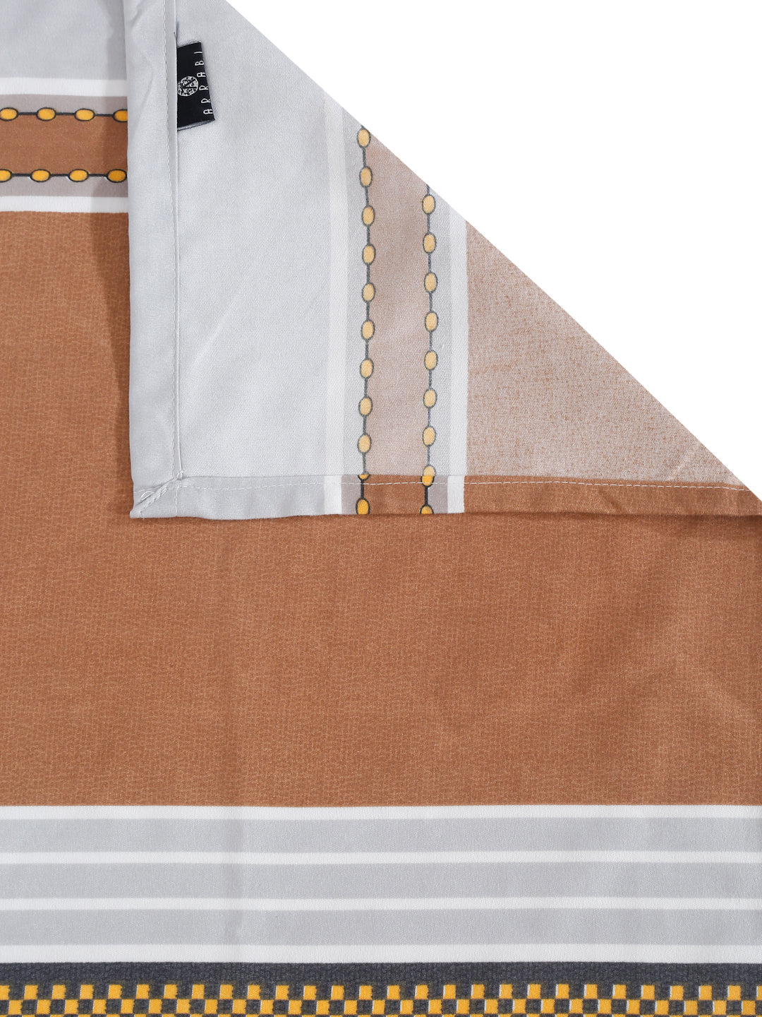 Arrabi Grey Stripes TC Cotton Blend King Size Bedsheet with 2 Pillow Covers (250 x 215 cm)