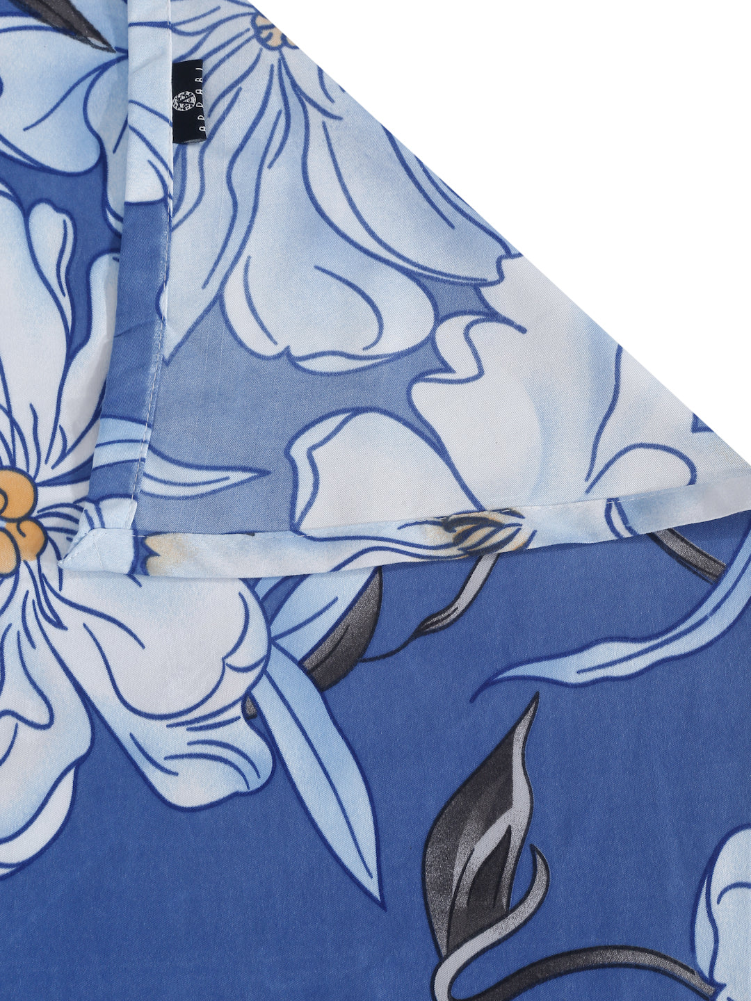 Arrabi Blue Floral TC Cotton Blend Super King Size Bedsheet with 2 Pillow Covers (270 x 260 cm)