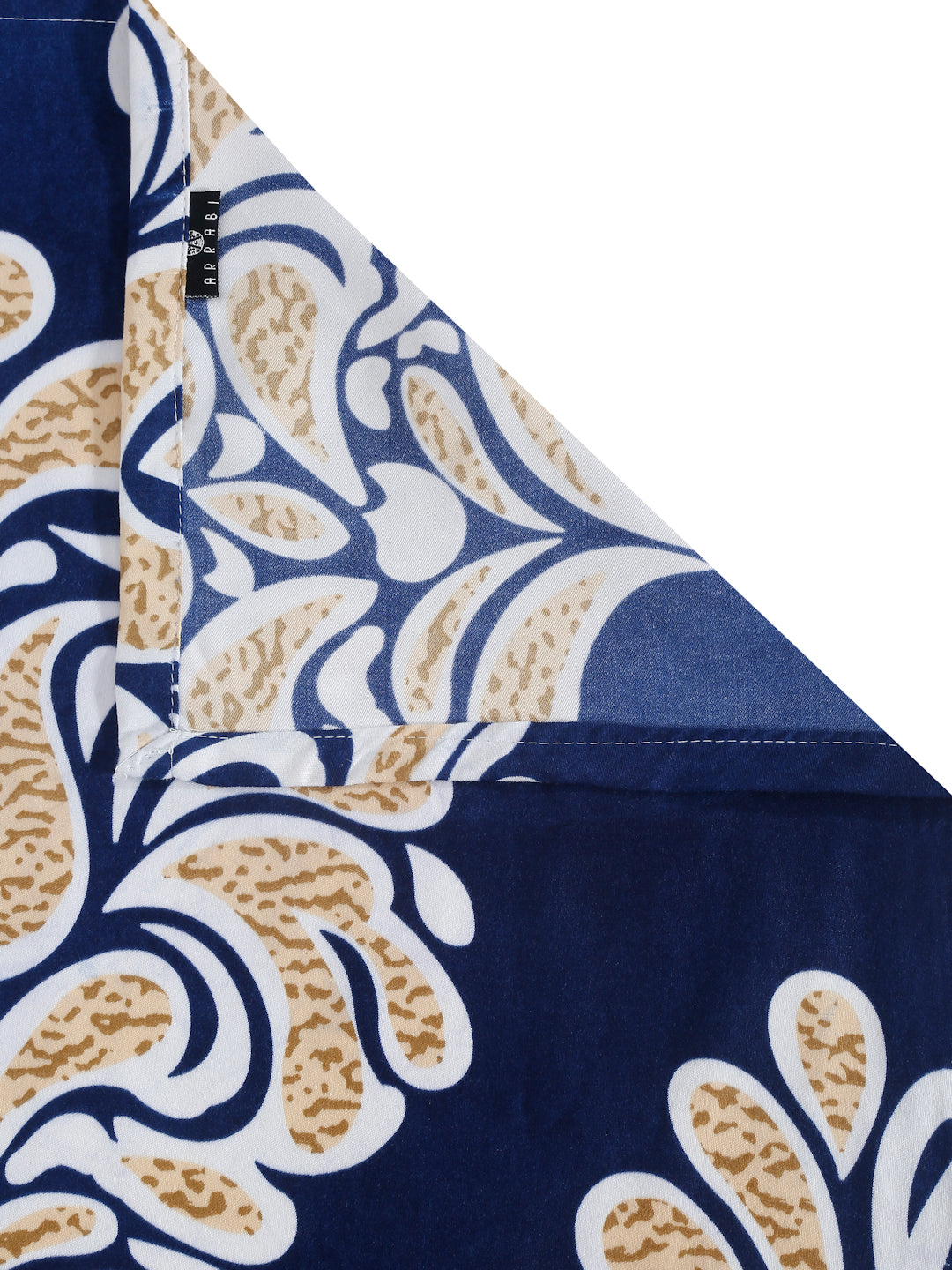 Arrabi Blue Floral TC Cotton Blend Super King Size Bedsheet with 2 Pillow Covers (270 x 260 cm)