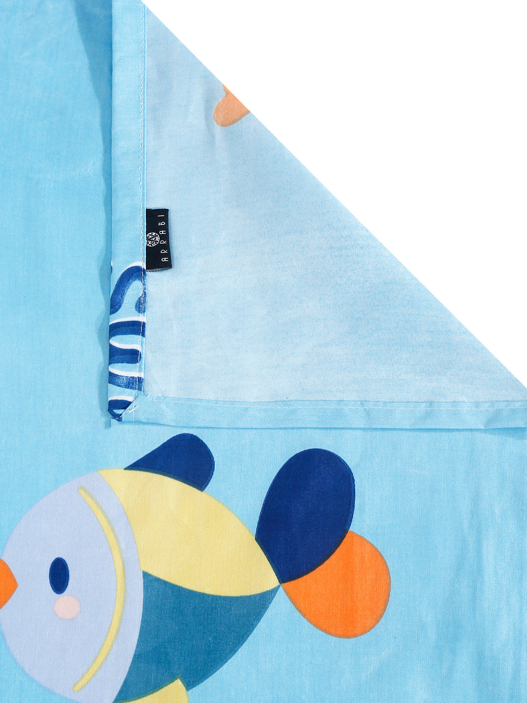 Arrabi Blue Cartoon TC Cotton Blend King Size Bedsheet with 2 Pillow Covers (250 x 215 cm)