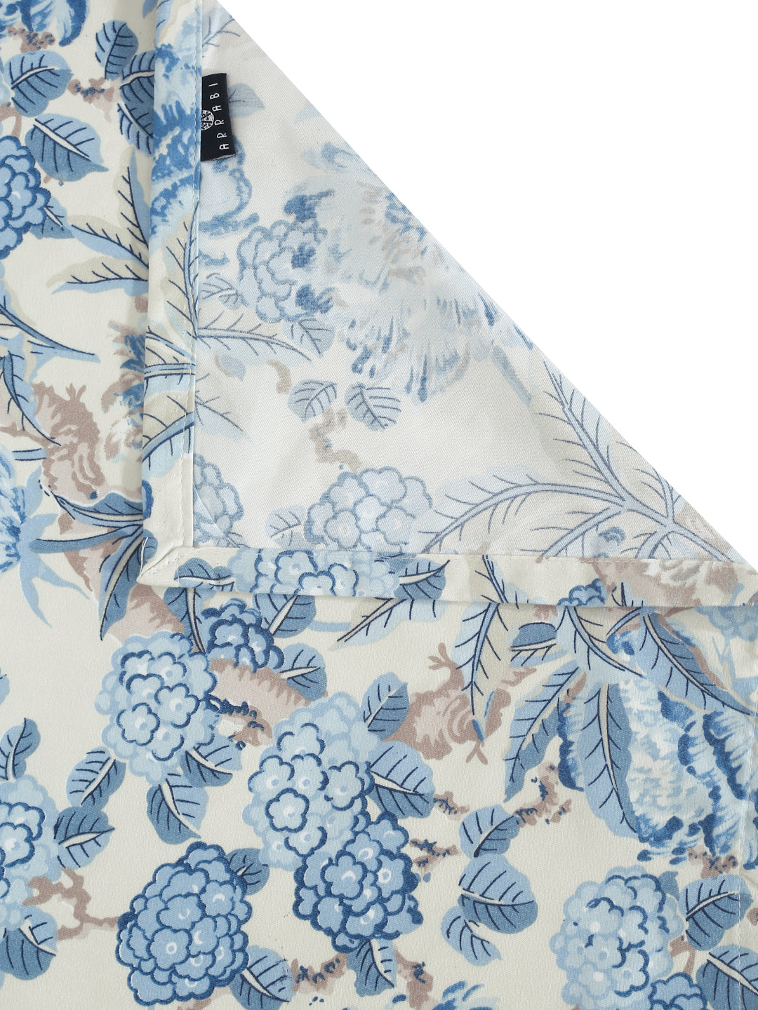 Arrabi Blue Floral TC Cotton Blend King Size Bedsheet with 2 Pillow Covers (250 x 215 cm)