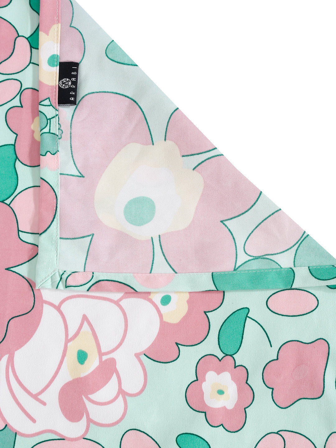 Arrabi Green Floral TC Cotton Blend Super King Size Bedsheet with 2 Pillow Covers (270 x 260 cm)